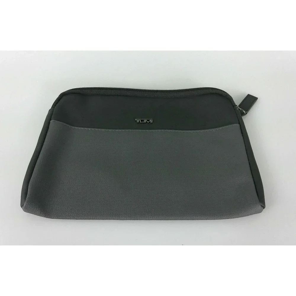 TUMI Delta Travel Organizer Bag Black Gray 9x6 Toiletry Tech Accessories Pouch